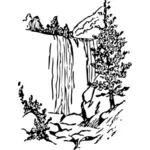 Wasserfälle in Natur-Vektor-illustration