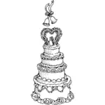 Ilustracja wektorowa tortu weselnego