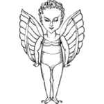 Ребенок с крыльями векторное изображение
