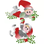 Danimarkalı Christmas Elfler vektör küçük resim