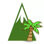 Berg en palm tree