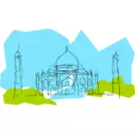 Vecteur d'attraction Taj Mahal touristique dessin