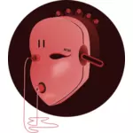 Roze robot gezicht