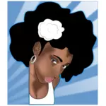 Vektor klip seni hitam wanita dengan rambut Afro