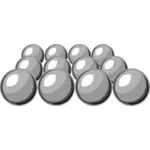 Selection of grayscale balls vector image