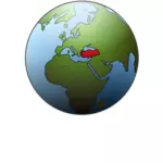 Emplacement de la Turquie sur l'illustration vectorielle globe