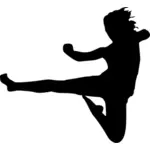 Karate fată vector silueta imagine