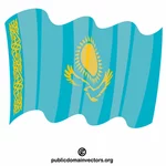 Wapperende vlag van Kazachstan
