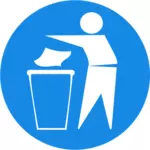 Likvidaci odpadků v bin symbol vektorové ilustrace