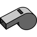 Grayscale 3D whistle vector drawing