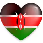 Kenyanska flaggan hjärta vektorbild