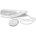 Vektor ilustrasi keyboard Apple mouse