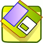 Illustration vectorielle de l'icône de disquette de tons de vert