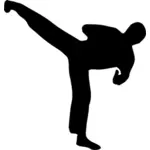 Kick boxer silueta vector miniaturi