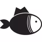 Vector de icono de cocina pescado dibujo