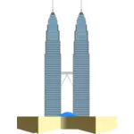 Petronas Twin Towers in Kuala Lumpur Vektor-ClipArt