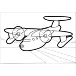 Anahat pervaneli uçağı çizim vektör