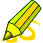 Grafika z husté zelené a žluté tužka