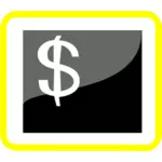 Prediseñadas de vector del pictograma de dinero con el marco amarillo