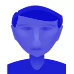 De man hoofd blauw