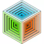 Cubo colorido gravado