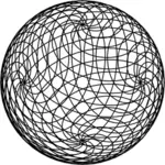 Vector image of wired spiral sphere