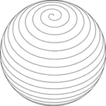 Spiral sphere line art vector drawing