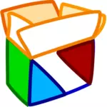 Vektor-Cliparts von Multi-farbigen Paket öffnen