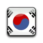 Korea Południowa flagi i web przycisk