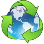 Rysunek kryształ ziemi recykling symbol wektor