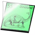 Vektor-Bild der Dinosaurier Stempel in eine geöffnete Stempel-Halterung montiert