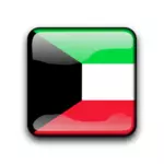 Kuwait vector flag button