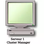 Server with screen vector image
