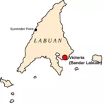 Mapa de Labuan, Malasia