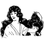 Dame mit sehr langen Haaren