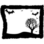 Halloween frame vector clip art