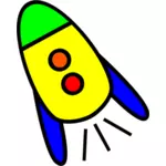 Dziecko kreskówka rakiet wektor clipart