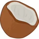Vektorbild av halva en kokos frukt-ikon