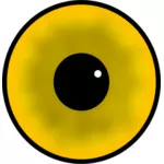 Gele menselijk oog iris en leerling vector afbeelding