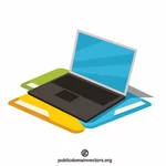 Laptop computer and file folders