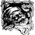 Lachend Santas Kopf Vektor Zeichnung