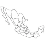 Politisk karta över Mexiko vektorgrafik