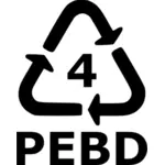 Recyclable low-density polyethylene sign vector illustration