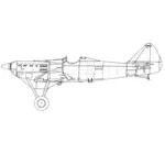 Outline drawing of D 500 propeller airplane