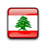 Drapeau libanais vecteur à l'intérieur du bouton web