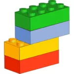 Color plastic blocks vector drawing