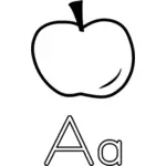 A er for en apple vektorgrafikk utklipp