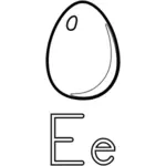 E öğrenme Kılavuzu görüntü yumurta alfabe için.