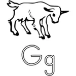 G is voor geit alfabet leergids tekening