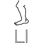 L is voor been alfabet leren gids vector tekening
